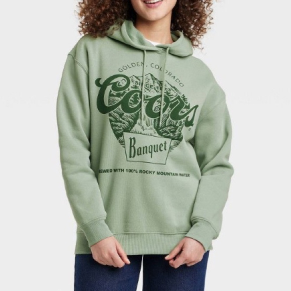 Women's Coors Graphic Hoodie‎ - Green XS NWT
